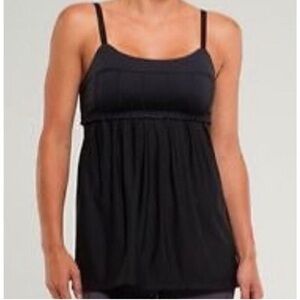 Lululemon Black Ruffle Yoga Top size 8